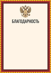 Благодарность шаблон №17