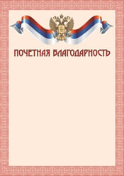 Почетная благодарность №2