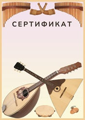 Сертификат "балалайка" шаблон №55