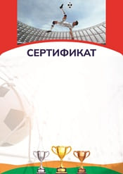 Сертификат для футболиста шаблон №85
