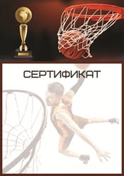 Сертификат для баскетболиста шаблон №86