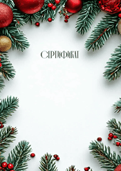 Сертификат новогодний шаблон №206