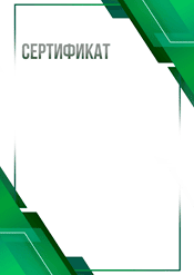 Сертификат универсальный в зелёном цвете шаблон №220
