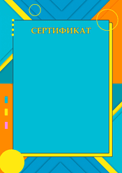 Сертификат школьный яркий шаблон №231